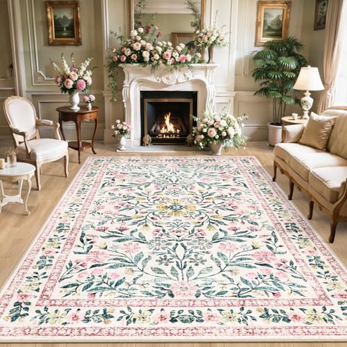 Teppiche, 22,9 x 30,5 cm, Wohnzimmer, waschbar, Vintage, groß, weich, Boho, rutschfest, für den Innenbereich, schmutzabweisend, Niederflorteppiche für Schlafzimmer, Esszimmer, Bauernhaus, Kinderzimmer von PLHXFR