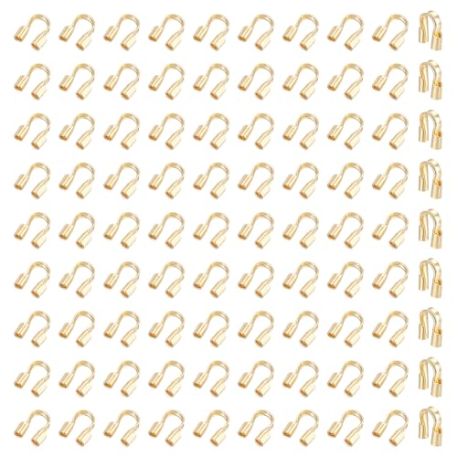 PLIGREAT 100 Stück 14K Vergoldeter Messingdrahtschutz U Förmiger Drahtschutz Kabelschutzschlaufen Fadenschutz Für Halsketten Ohrringe Armbänder DIY Basteln Schmuckherstellung Loch 0.55mm PLIGREAT 100 Stück 14K Vergoldeter Messingdrahtschutz U Förmiger Drahtschutz Kabelschutzschlaufen Fadenschutz Für Halsketten Ohrringe Armbänder DIY Basteln Schmuckherstellung Loch 0.55mm von PLIGREAT