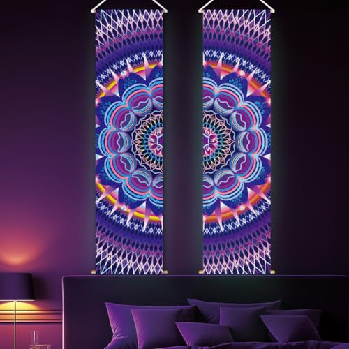 PLIGREAT 2 Packung Bohemian Schwarzlicht Wandteppich UV Reaktiv Vertikaler Wandbehang Mit Quasten Psychedelischer Mandala Neon Wandteppich Für Schlafzimmer Wohnzimmer Hintergrund Heimkunst Dekor PLIGREAT 2 Packung Bohemian Schwarzlicht Wandteppich UV Reaktiv Vertikaler Wandbehang Mit Quasten Psychedelischer Mandala Neon Wandteppich Für Schlafzimmer Wohnzimmer Hintergrund Heimkunst Dekor von PLIGREAT