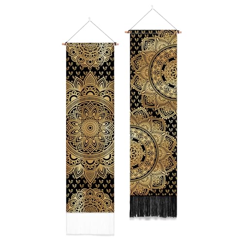 PLIGREAT 2 Packung Wandbehänge Mit Mandala Muster Ästhetischer Wandteppich Mit Quasten Vertikaler Wandteppich Für Schlafzimmer Wohnzimmer Heimdekoration Retro Lang Schmal Kunst Wandteppiche PLIGREAT 2 Packung Wandbehänge Mit Mandala Muster Ästhetischer Wandteppich Mit Quasten Vertikaler Wandteppich Für Schlafzimmer Wohnzimmer Heimdekoration Retro Lang Schmal Kunst Wandteppiche von PLIGREAT