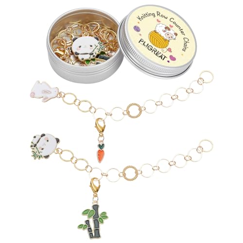 PLIGREAT 2 Pcs Rabbit Carrot Knitting Row Counter Cute Locking Stitch Markers Chain for Easy Count Grandma Mom Gifts Quilting Weaving Sewing Tools DIY Earings Jewelry Making Accessories PLIGREAT 2 Pcs Rabbit Carrot Knitting Row Counter Cute Locking Stitch Markers Chain for Easy Count Grandma Mom Gifts Quilting Weaving Sewing Tools DIY Earings Jewelry Making Accessories von PLIGREAT
