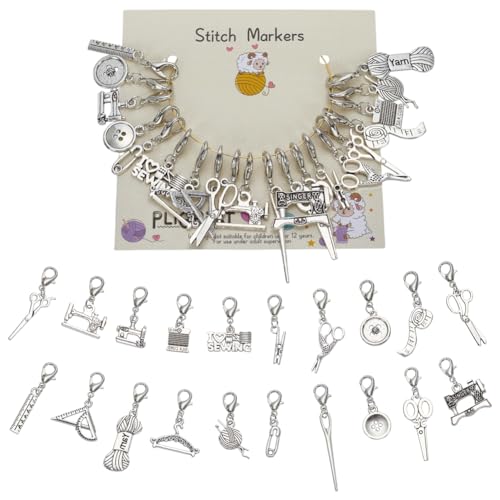 PLIGREAT 20 Stück Süße Mini Nähwerkzeuge Näh Strick Und Häkelmarker Mit Karabinerverschlüssen Für Damen DIY Geschenke Schmuckherstellungszubehör PLIGREAT 20 Stück Süße Mini Nähwerkzeuge Näh Strick Und Häkelmarker Mit Karabinerverschlüssen Für Damen DIY Geschenke Schmuckherstellungszubehör von PLIGREAT