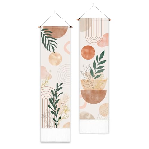 PLIGREAT 2er Pack Boho Wandteppich mit Quasten, Pflanzen Ästhetischer Wandbehang Abstrakter Vertikaler Zuhause Kunst Wandteppich für Schlafzimmer Wohnzimmer Badezimmer Kunst Dekor PLIGREAT 2er Pack Boho Wandteppich mit Quasten, Pflanzen Ästhetischer Wandbehang Abstrakter Vertikaler Zuhause Kunst Wandteppich für Schlafzimmer Wohnzimmer Badezimmer Kunst Dekor von PLIGREAT