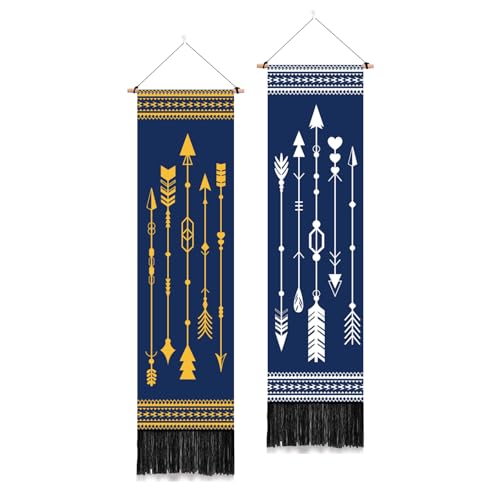 PLIGREAT 2er Pack Stammespfeil Wandteppich Geometrische Herzen Wandbehang Gold Silber Pfeil Vertikaler böhmischer Wandteppich Mystischer Wandteppich Wandbehang für Wohnzimmer Zuhause Kunst Dekor PLIGREAT 2er Pack Stammespfeil Wandteppich Geometrische Herzen Wandbehang Gold Silber Pfeil Vertikaler böhmischer Wandteppich Mystischer Wandteppich Wandbehang für Wohnzimmer Zuhause Kunst Dekor von PLIGREAT
