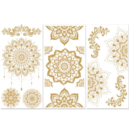 PLIGREAT 3 Blätter Boho Style Rub On Transfers für Kunsthandwerk und Möbel Mandala Muster Wasserdichte UV DTF Transfer Aufkleber für Holz Keramik Glas Porzellan DIY Dekorative Transfer Aufkleber von PLIGREAT