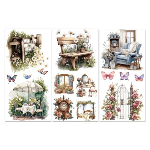 PLIGREAT 3 Blätter Floral Rub auf Transfers für Kunsthandwerk Haus Garten Thema Möbel Transfer Papier Wasserdicht Rub auf Aufkleber Aufkleber für DIY Holz Kommoden Scrapbooking Zuhause Dekorativ PLIGREAT 3 Blätter Floral Rub auf Transfers für Kunsthandwerk Haus Garten Thema Möbel Transfer Papier Wasserdicht Rub auf Aufkleber Aufkleber für DIY Holz Kommoden Scrapbooking Zuhause Dekorativ von PLIGREAT