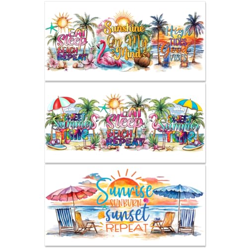PLIGREAT 3 Stück Abziehbilder Zum Aufreiben Mit Sommer Strand Motiven Zum Basteln Und Für Möbel Bedruckt Mit Einer Strandszene Wasserfest UV Transfer Aufkleber Für Zuhause Keramik Dekorative PLIGREAT 3 Stück Abziehbilder Zum Aufreiben Mit Sommer Strand Motiven Zum Basteln Und Für Möbel Bedruckt Mit Einer Strandszene Wasserfest UV Transfer Aufkleber Für Zuhause Keramik Dekorative von PLIGREAT