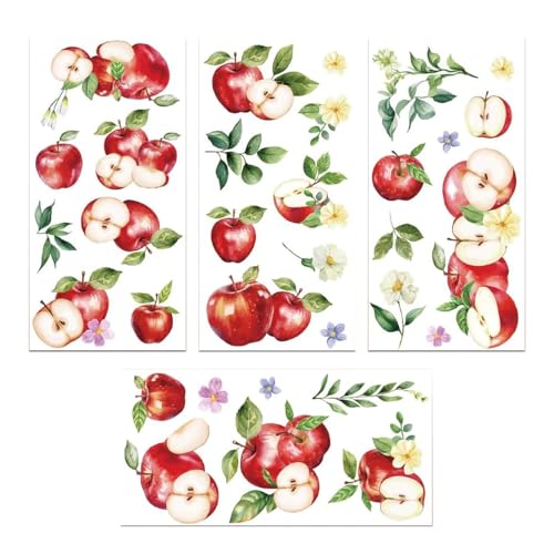 PLIGREAT 4 Blätter Rot Apfel Rub on Sticker für Handwerk und Möbel Transfers Rustikaler Stil Aufkleber für DIY Kleiderschrank Schublade Schrank Kühlschrank Tür Tisch Stuhl Holz Rub Ons Transfer PLIGREAT 4 Blätter Rot Apfel Rub on Sticker für Handwerk und Möbel Transfers Rustikaler Stil Aufkleber für DIY Kleiderschrank Schublade Schrank Kühlschrank Tür Tisch Stuhl Holz Rub Ons Transfer von PLIGREAT