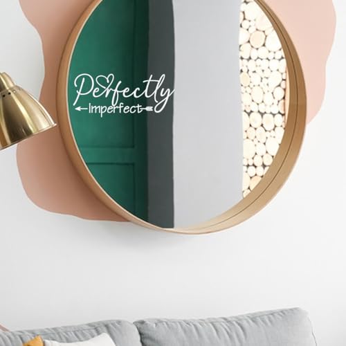 PLIGREAT 4 Blätter perfekt unvollkommen Spiegel Aufkleber Motivierende Spiegel Aufkleber Liebe Selbst-Positivität Vinyl Spiegel Aufkleber Transfer Aufkleber für Badezimmer Auto Glas Fenster Dekor von PLIGREAT