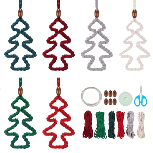 PLIGREAT 6 Sets Makramee Weihnachtsbaum Kit DIY Weihnachten Makramee Kit mit Anleitung Video Perle machen süßen durchbrochenen Weihnachtsbaum für Erwachsene Makramee Anfänger PLIGREAT 6 Sets Makramee Weihnachtsbaum Kit DIY Weihnachten Makramee Kit mit Anleitung Video Perle machen süßen durchbrochenen Weihnachtsbaum für Erwachsene Makramee Anfänger von PLIGREAT