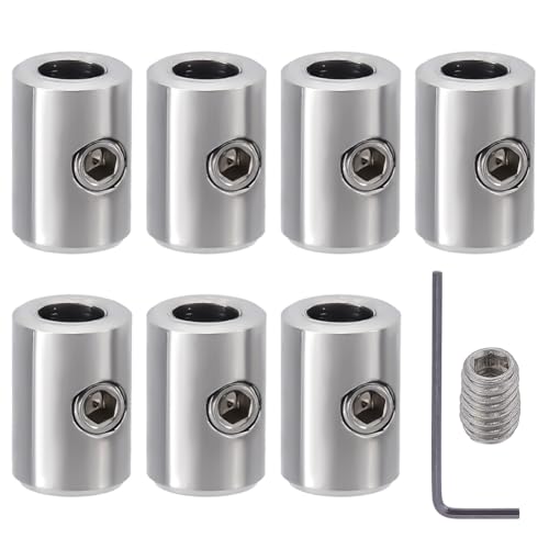 PLIGREAT 7 Stück Lochdrahtseilklemmen Für Die Kabelmontage 3mm Doppelloch 304 Edelstahl Kabelklemmen Mit Sechskantschraubenschlüssel von PLIGREAT