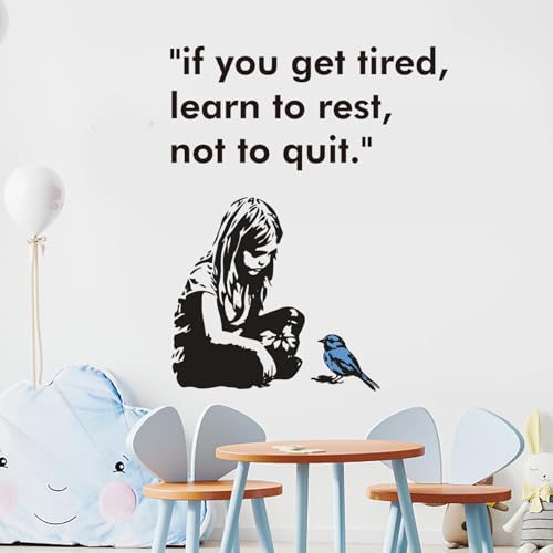 PLIGREAT Banksy Wandaufkleber Mit Mädchen Und Vogel Entfernbare Vinyl Wandaufkleber Straßen Banksy Graffiti Wandkunst Wandbilder Für Schlafzimmer Kinderzimmer Büro Zuhause Wanddeko PLIGREAT Banksy Wandaufkleber Mit Mädchen Und Vogel Entfernbare Vinyl Wandaufkleber Straßen Banksy Graffiti Wandkunst Wandbilder Für Schlafzimmer Kinderzimmer Büro Zuhause Wanddeko von PLIGREAT