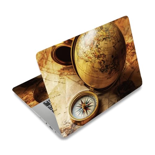 PLIGREAT Laptop Skin Aufkleber Aufkleber Passend für 12" 13" 13,3" 14" 15 Zoll Laptop Universal Vintage Kompass Stil Notebook Aquarell Kunst Schutz Netbook PC Cover Aufkleber Aufkleber von PLIGREAT