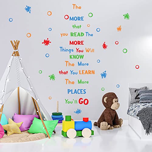 PLIGREAT Lesen Wandaufkleber Für Kinderschlafzimmer Leseecke Bibliothek Decor (Bunt-E) von PLIGREAT