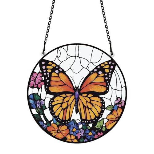 PLIGREAT Schwarze Kunst Schmetterlinge fleckig Sonnenfänger Fenster Wandbehänge Ornament Aquarell Blumen bemalt Acrylglas Platte Kunsthandwerk für Garten Zuhause hängende Dekoration PLIGREAT Schwarze Kunst Schmetterlinge fleckig Sonnenfänger Fenster Wandbehänge Ornament Aquarell Blumen bemalt Acrylglas Platte Kunsthandwerk für Garten Zuhause hängende Dekoration von PLIGREAT