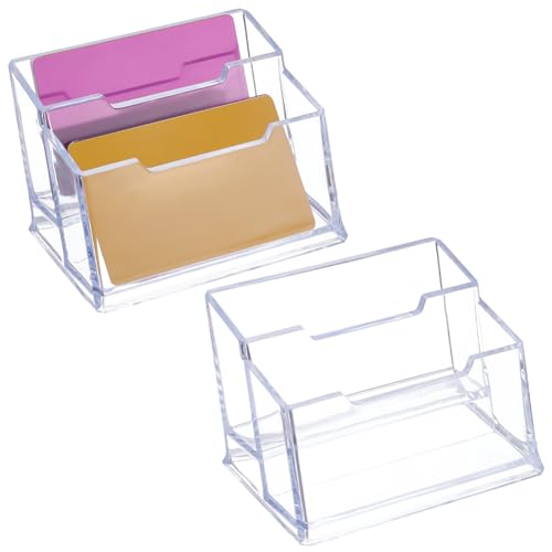 PLIGREAT Visitenkartenhalter aus Acryl, 2 Fächer, transparenter Kartenständer für Schreibtisch, Karten, Organizer, Aufbewahrungsregal für Ausstellungen, Zuhause, Büro, Schreibtisch, Tischdekoration, 2 PLIGREAT Visitenkartenhalter aus Acryl, 2 Fächer, transparenter Kartenständer für Schreibtisch, Karten, Organizer, Aufbewahrungsregal für Ausstellungen, Zuhause, Büro, Schreibtisch, Tischdekoration, 2 von PLIGREAT