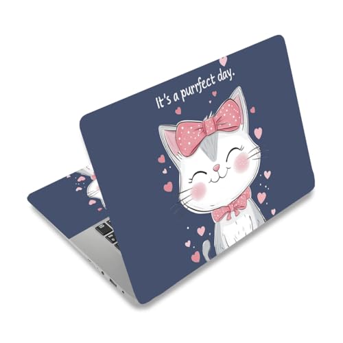PLIGREAT süße Katze Laptop Haut Aufkleber Aufkleber Passend für 12" 13" 13,3" 14" 15 Zoll Laptop Universal Notebook Aquarell Kunst Schutz Cover Aufkleber Netbook PC Personalisierte Haut Aufkleber von PLIGREAT