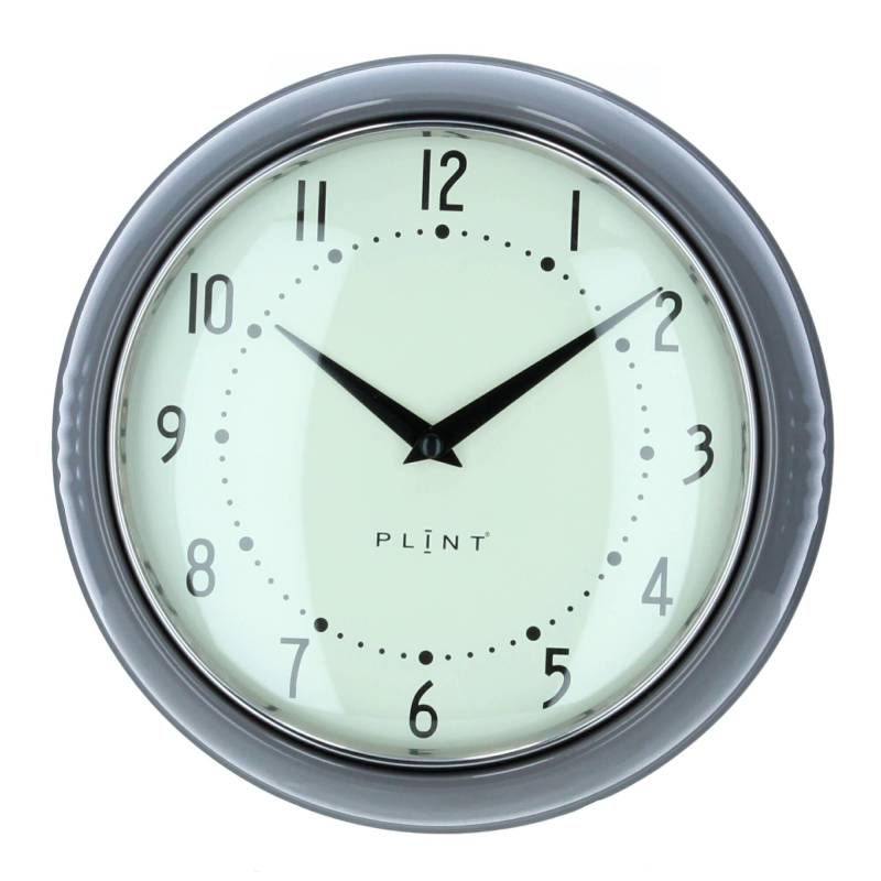 Plint Wanduhr Küchenuhr Retro almost black grau Uhr von PLINT A/S