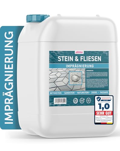 PLINTEX® Steinimprägnierung Außen & Innen 10 L für ca 120m² - Universelle Fassaden & Stein Imprägnierung für Naturstein, Beton, Granit & Pflasterstein - Stein-Versiegelung von PLINTEX