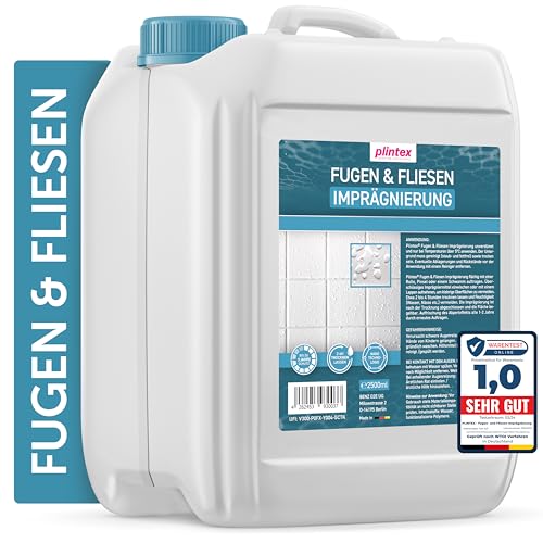 PLINTEX® Dusche & Bad-Dicht 2,5L - Fugen- und Fliesen Imprägnierung für Dusche & Bad - Langanhaltende Fliesen Versiegelung mit Lotuseffekt gegen Kalk & Schmutz - Transparent & Geruchsneutral von PLINTEX
