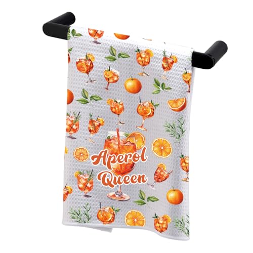 PLITI Aperol Spritz Lover Geschenk Aperol Spritz Fan Geschenk Aperol Queen Küchentuch Italienischer Sommer Spritz Geschenk Cocktail Party Geschenk (Aperol Queen TWU) von PLITI
