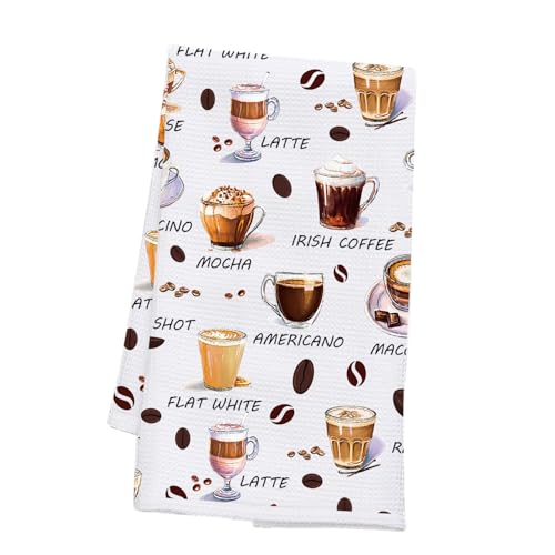 PLITI Kaffee-Handtuch, Barista-Geschenk, Kaffeeliebhaber, Geschenk, Kaffeetrinker, Geschenk, Kaffee-Motiv, Geschirrtücher (Coffee TWU) von PLITI