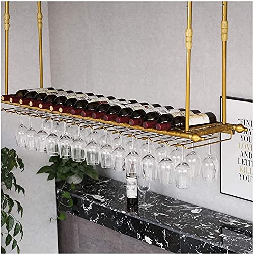 Deckenhängendes Weinregal mit Glashalter, Regal, kreatives hängendes Präsentationsregal, Weinglasregal für die Bar, Weinregal, hängendes Weinglasregal für die Bar, umgedrehtes Eisenregal Stabilize von PLJKIHED