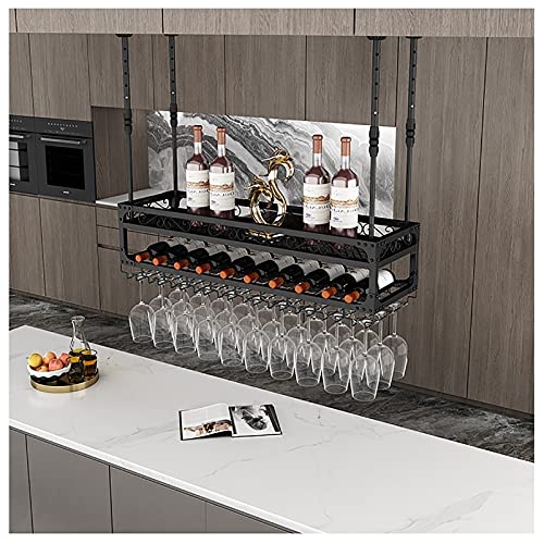 PLJKIHED Weinregal Weinregal, Weinglas-Flaschenregal im rustikalen Stil, kann zum Aufhängen montiert Werden, rustikale Glasbecher-Weinregale für Küche, Bar, Restaurant, einfach zu installierende von PLJKIHED
