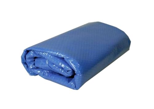 PLK Blaue Oval Solarabdeckplane 3 x 5m für Pool | Wassererwärmung & Reinigung | Blasengeformte Polyethylen-Wärmedämmfolie für Nutzung erneuerbarer Energie | Schutz vor Verschmutzung von PLK