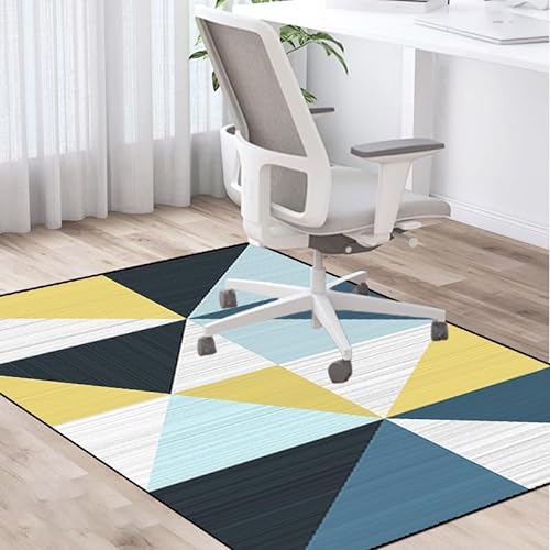 PLMM Bodenschutzmatte Bürostuhl Unterlage Gaming Teppich Unterlage Schreibtischstuhl Gaming Stuhl Unterlage Fußbodenschutz Mehrzweck-Niederflor Schreibtischstuhlmatte für Hartholzböden 90 x 120 cm von PLMM