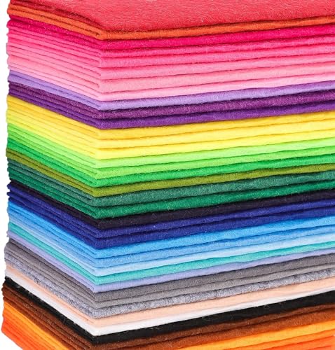 PLMMOUT 40 Stück Filzstoff Bastelfilz, 20x30CM Filz zum Basteln, Kinder Vliesstoff Stoff Filzplatten, DIY Filzplatten für Handwerk Nähen Projekte Patchwork von PLMMOUT