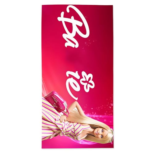 PLNVNVP Barbi Badetuch Strandtücher Kinder Badetuch Groß Strandtuch Mikrofaser Duschtücher Superweich Barbi Prinzessin Handtücher für Kinder, Rot(150 x 75 cm) von PLNVNVP
