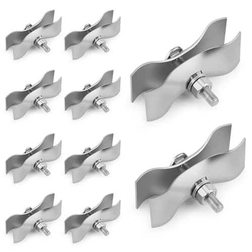 10er Mobilzaun Bauzaun Schelle Verbindungschelle | 42 x 42 mm | Baustellenzaun Sicherheitsklemme aus Metall für Baustellenzaun Absperrzaun von PLODAXE