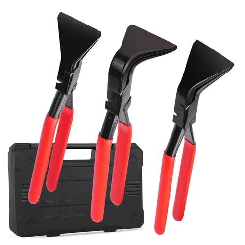 3tlg Abkantzange Satz 0° 45° 90° Biegezange Falzzange [Länge 280 mm, Breit 60 mm] Blechzange Blechbiegezange mit Werkzeugkasten & Rutschfestem Griff, Werkzeug zum Dachdecker Spengler von PLODAXE
