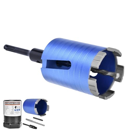 Diamant-Bohrkrone DM 68 mm, M16 Turbo Dosensenker Kernbohrkrone mit SDS Plus [Segmenthöhe 10mm, 5 Segmente, Nutzlänge 70mm, Max. 2200UPM] Trocken Dosen-Bohrer für Beton, Mauerwerk, Stein, Glas, Fliese von PLODAXE