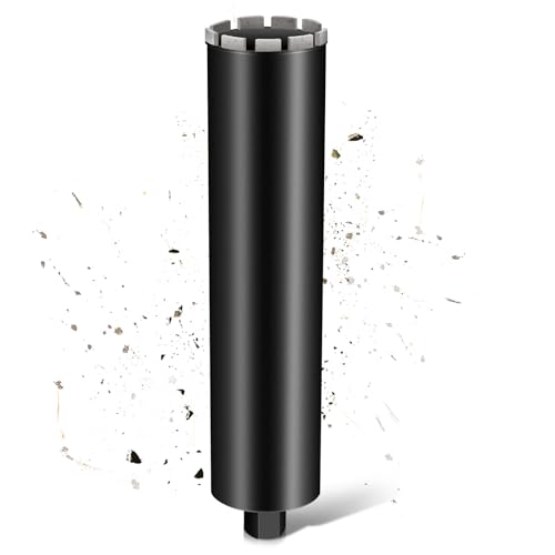 L460mm Diamantbohrkrone | 1 ¼ UNC Aufnahme | ⌀102mm mit Turbo für Kernbohrgeräte | 2200U/min Kernbohrkrone Kernbohrer Nassbohrkrone Trockenbohrkrone für Beton Mauerwerk Stein Granit Stahlbeton von PLODAXE