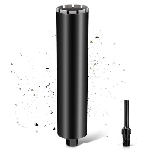L460mm Diamantbohrkrone | 1 ¼ UNC Aufnahme | ⌀102mm mit Turbo | mit SDS-MAX | 2200U/min für Kernbohrgeräte Kernbohrkrone Kernbohrer Nassbohrkrone Trockenbohrkrone für Beton Mauerwerk Stein Granit von PLODAXE