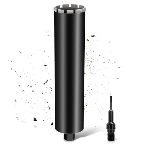 L460mm Diamantbohrkrone | 1 ¼ UNC Aufnahme | ⌀112mm mit Turbo | mit SDS-PLUS | 2200U/min für Kernbohrgeräte Kernbohrkrone Kernbohrer Nassbohrkrone Trockenbohrkrone für Beton Mauerwerk Stein Granit von PLODAXE