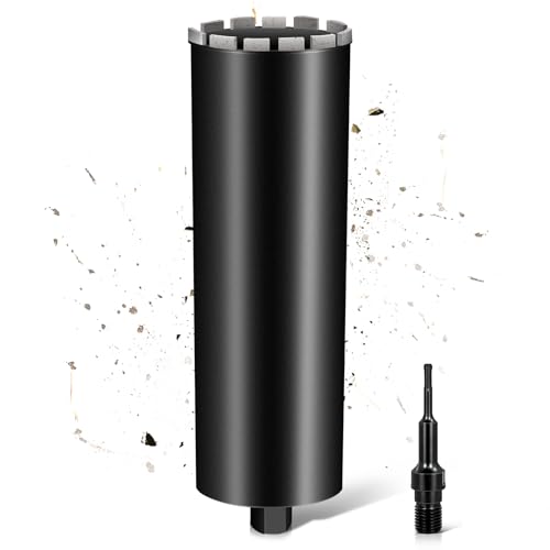 L460mm Diamantbohrkrone | 1 ¼ UNC Aufnahme | ⌀132mm mit Turbo | mit SDS-PLUS | 2200U/min für Kernbohrgeräte Kernbohrkrone Kernbohrer Nassbohrkrone Trockenbohrkrone für Beton Mauerwerk Stein Granit von PLODAXE