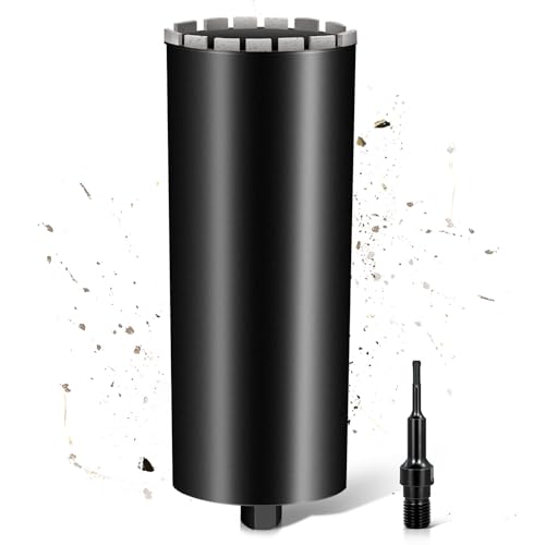 L460mm Diamantbohrkrone | 1 ¼ UNC Aufnahme | ⌀180mm mit Turbo | mit SDS-PLUS | 2200U/min für Kernbohrgeräte Kernbohrkrone Kernbohrer Nassbohrkrone Trockenbohrkrone für Beton Mauerwerk Stein Granit von PLODAXE