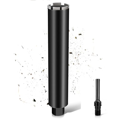 L460mm Diamantbohrkrone | 1 ¼ UNC Aufnahme | ⌀44mm mit Turbo | mit SDS-MAX | 2200U/min für Kernbohrgeräte Kernbohrkrone Kernbohrer Nassbohrkrone Trockenbohrkrone für Beton Mauerwerk Stein Granit von PLODAXE