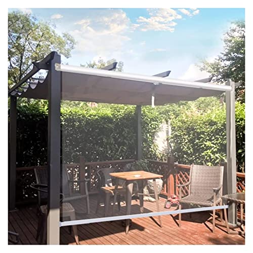 PLOEA Klare PVC-Rollos Wasserdichtes Rollo Reißfest Wind und Staubdicht Transparente Fensterläden für Garten, Balkon, Terrasse, mit Beschlägen (Color : Clear, Size : 2.2x2m) von PLOEA