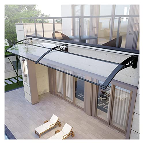 PLOEA Regenschutzabdeckung für Fenster Haustürvordach Gebogene Klammern Edelstahl Fixiert Haustür Überdachung für Gartenterrassen Markise (Size : 100x200cm) von PLOEA