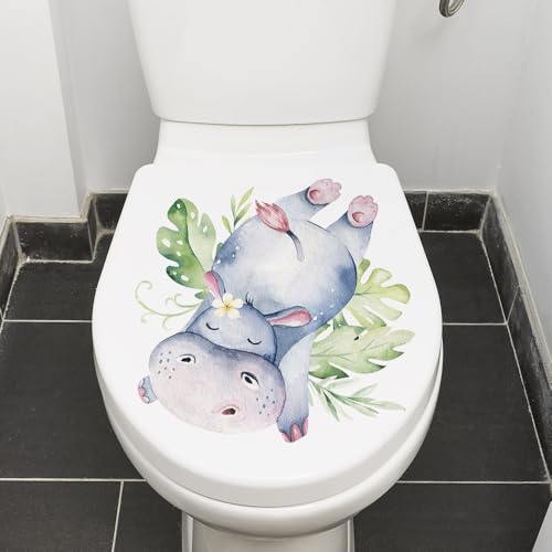 PLOIKM 1–6 Stück Toilettendeckel-Aufkleber mit Nilpferd-Muster, wasserdicht, Selbstklebende Badezimmer-Wandaufkleber, kreatives Badezimmerzubehör aus PVC PLOIKM 1–6 Stück Toilettendeckel-Aufkleber mit Nilpferd-Muster, wasserdicht, Selbstklebende Badezimmer-Wandaufkleber, kreatives Badezimmerzubehör aus PVC von PLOIKM