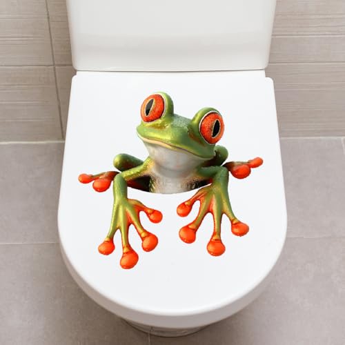 PLOIKM 2–8 Stück Toilettentank-Aufkleber mit Froschmuster, PVC, wasserfest, selbstklebend, Badezimmer-Wandaufkleber, Badezimmerzubehör für Heimdekoration, ungiftig PLOIKM 2–8 Stück Toilettentank-Aufkleber mit Froschmuster, PVC, wasserfest, selbstklebend, Badezimmer-Wandaufkleber, Badezimmerzubehör für Heimdekoration, ungiftig von PLOIKM
