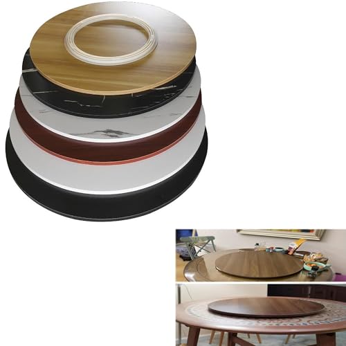 PLONARFIX 50-60-70-80-90-100 cm Drehteller aus Holz, extra großer Lazy Susan Organizer, Natur oder Walnuss, runde Standard-Tischplatte(Light Walnut,80cm(30in)) von PLONARFIX