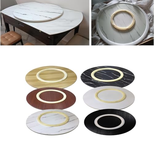 PLONARFIX Tischdekoration for die Arbeitsplatte, 50–60–80–90 cm, runder Drehteller aus massivem Holz, runder drehbarer Lazy Susan, for Tischplatte/Arbeitsplatte(Light Walnut,50cm(20in)) von PLONARFIX