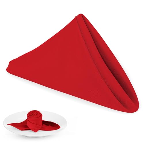 PLOYMONO Robuste Stoffservietten – 43,2 x 43,2 cm feste waschbare Polyester-Servietten – Set mit 8 Servietten mit gesäumten Kanten – ideal für Hochzeiten, Partys, Bankette, Abendessen und mehr von PLOYMONO