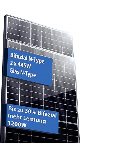 2 x Solarpanel JA Solar JAM54D40 445W N-Type BF Bifaziale Solar Panele Glas Glas N-Type (Steuersatz: 0% nach § 12 Absatz 3 UStG) von PLP TEK