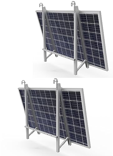 Halterung Aufständerung von Solarmodulen Balkonkraftwerken für Balkon, Flachdach, vertikale Wand und Boden (für Balkongeländer mit rundem Handlauf, 2.00, Set) von PLP TEK